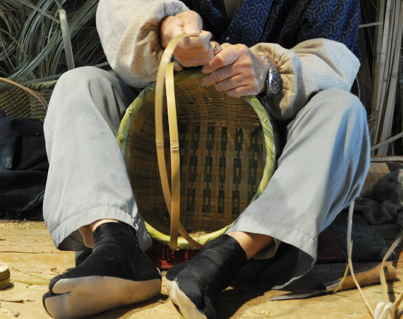 Yame Bamboo Basket Adding handles